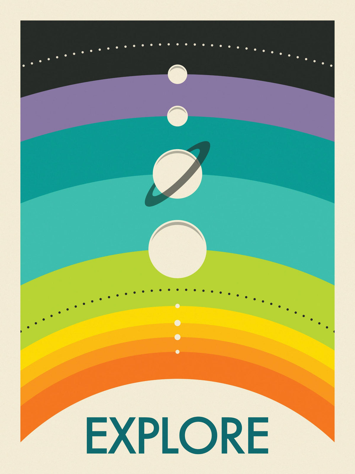 Jazzberry Blue - Rainbow Solar System Print