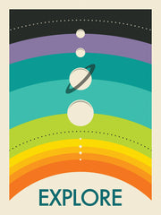 Jazzberry Blue - Rainbow Solar System Print