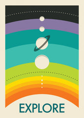 Jazzberry Blue - Rainbow Solar System Print