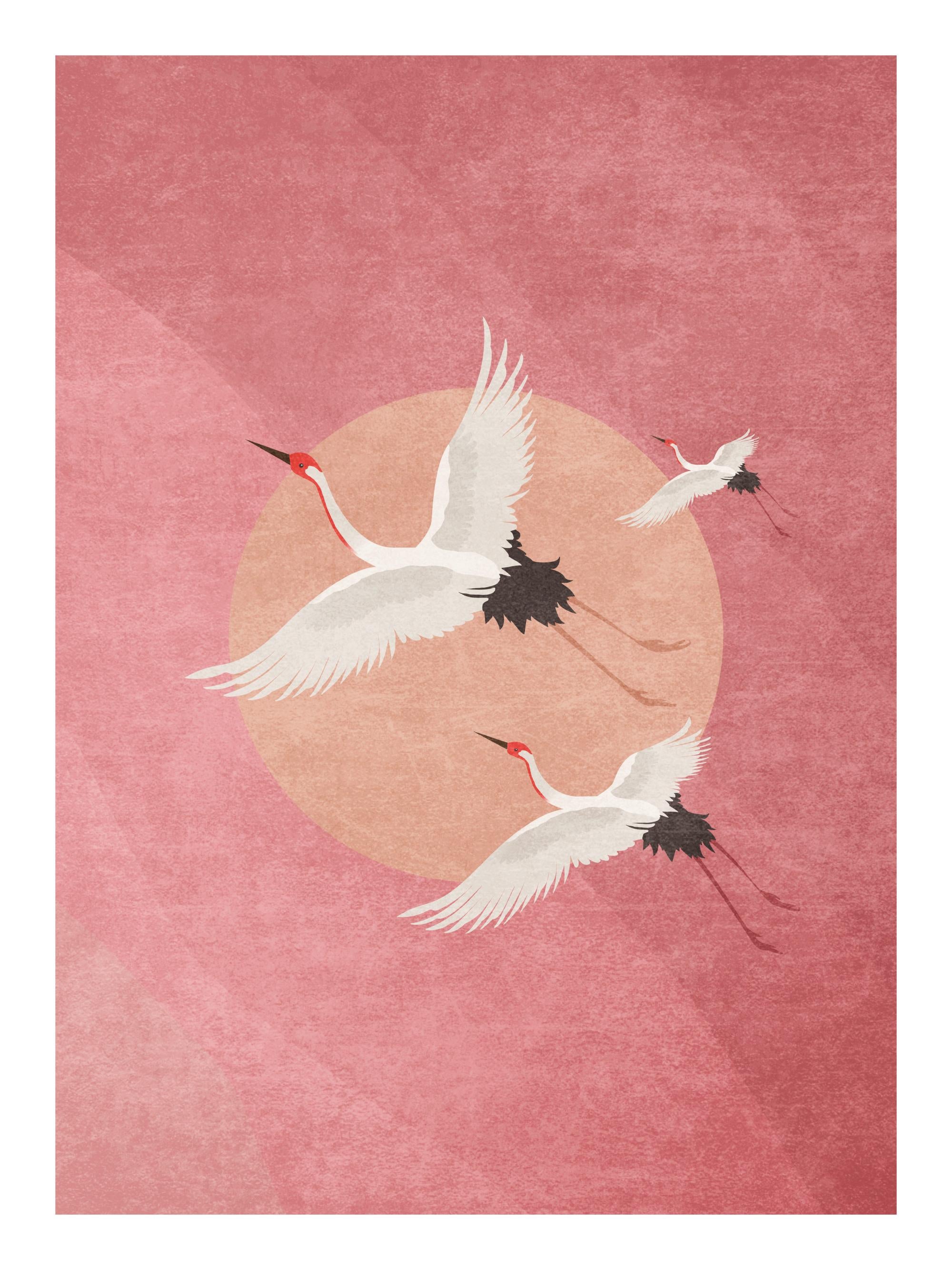 Flying Cranes Print