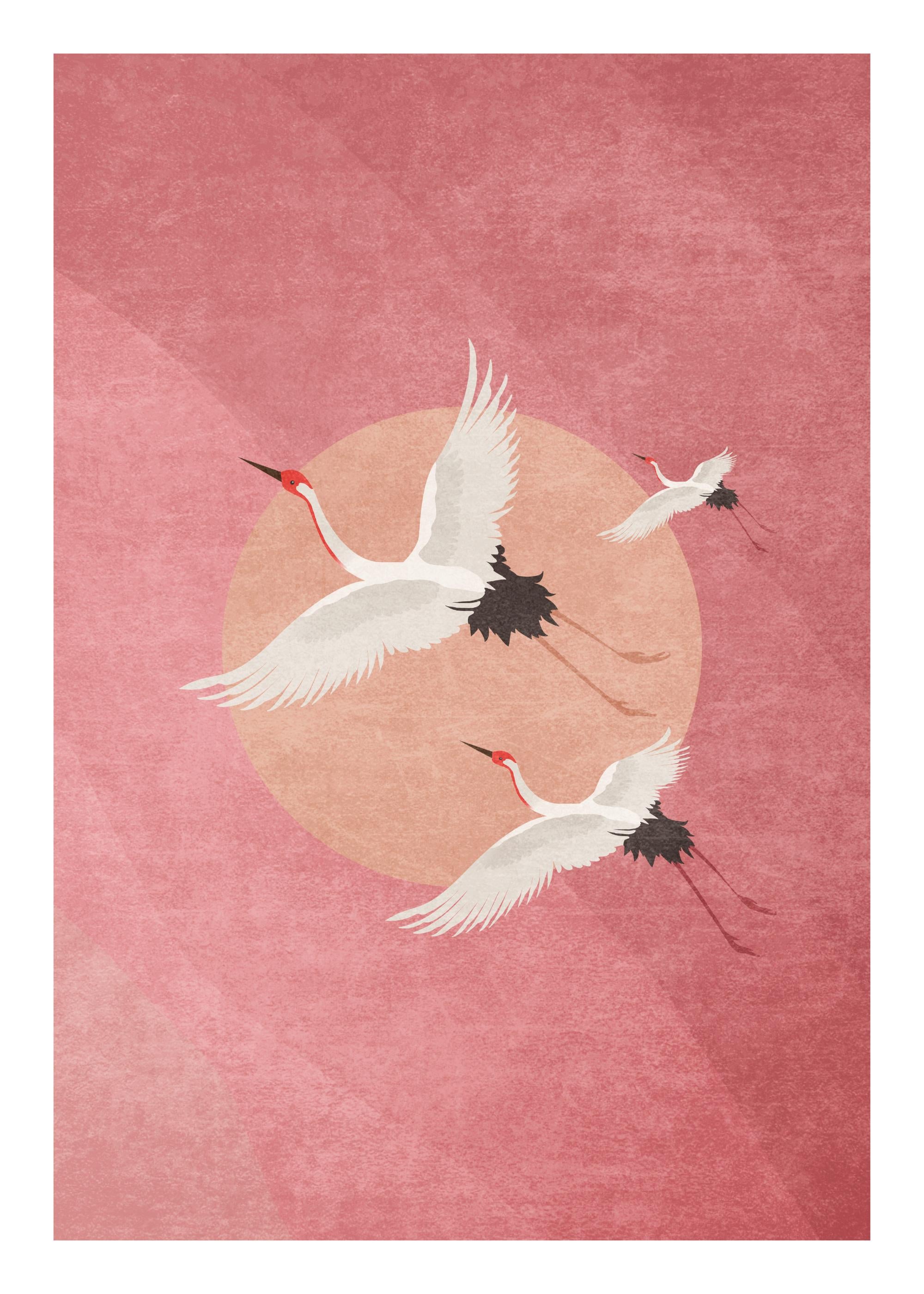 Flying Cranes Print