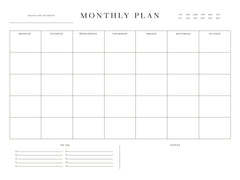 Monthly Planner Print