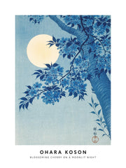 Ohara Koson - Blossoming Cherry on a Moonlit Night Print