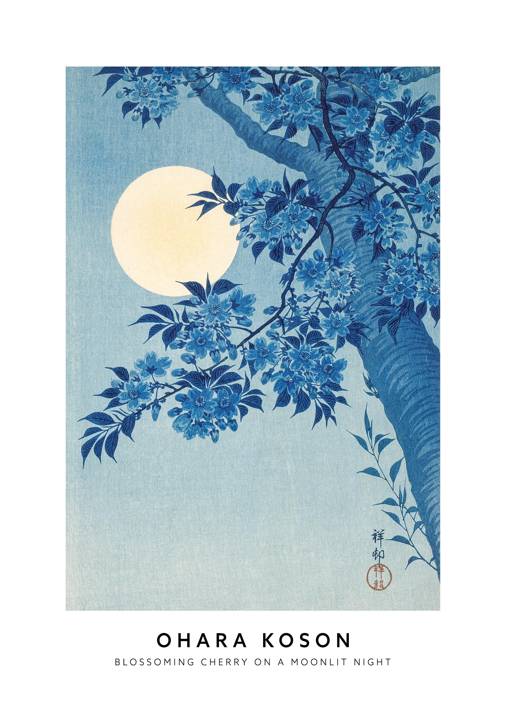 Ohara Koson - Blossoming Cherry on a Moonlit Night Print
