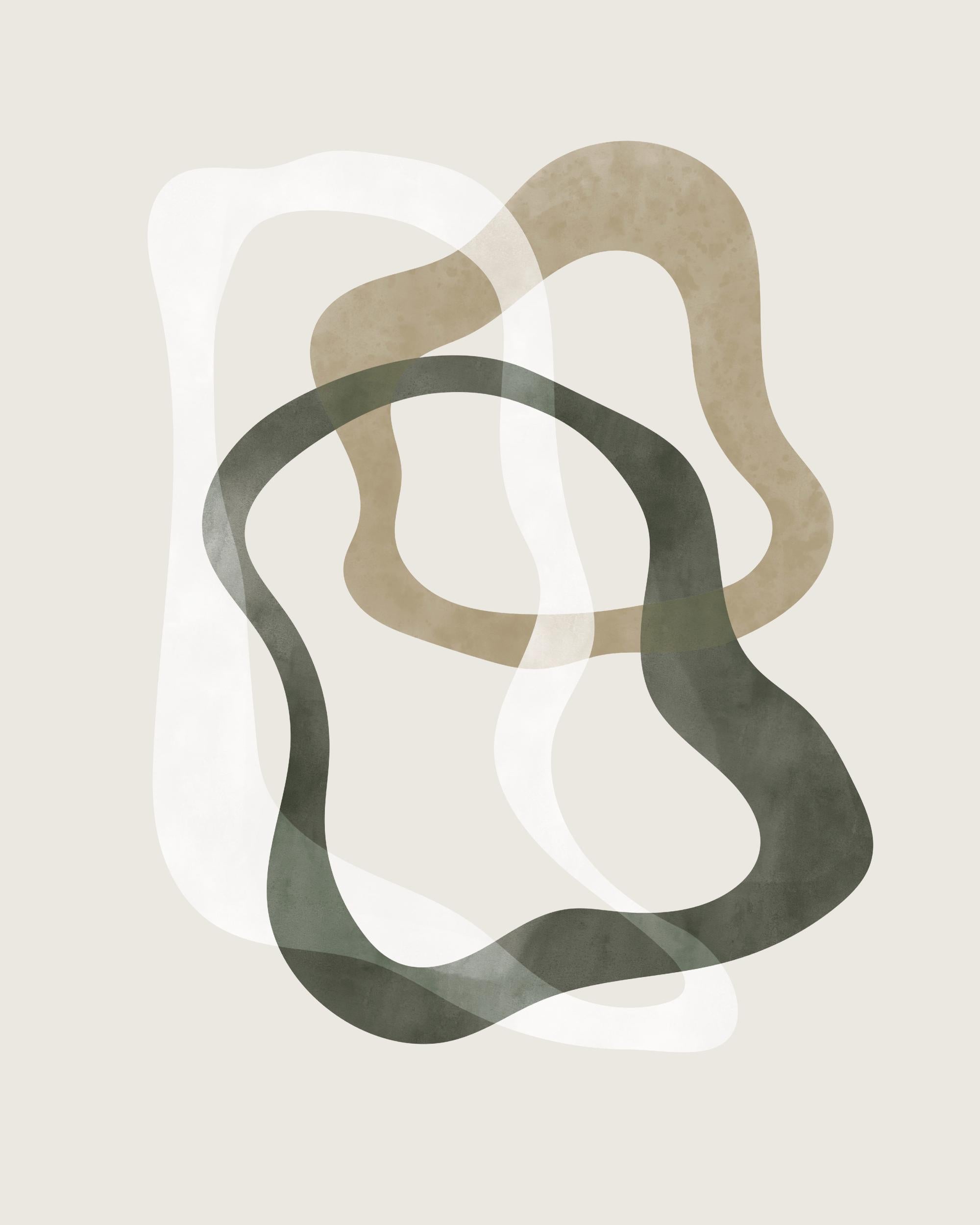 Abstract Green Shapes No2 Print