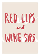 Red Lips and Wine Sips Print