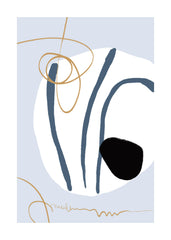 Abstract Blue Stripes No1 Print