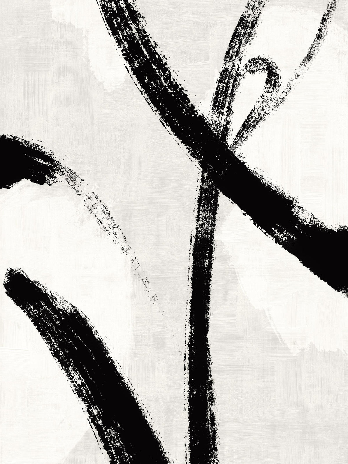 Black Brush Strokes No1 Print