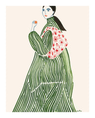 La Poire - Green Coat Print