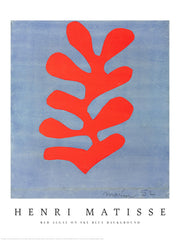 Matisse - Red Algae on Sky Blue Background Print