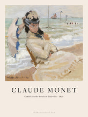 Monet - Camille on the Beach in Trouville Print