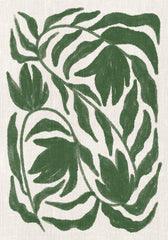 Green Botanical on Linen Print