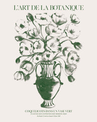 Green Vase Poppies Print