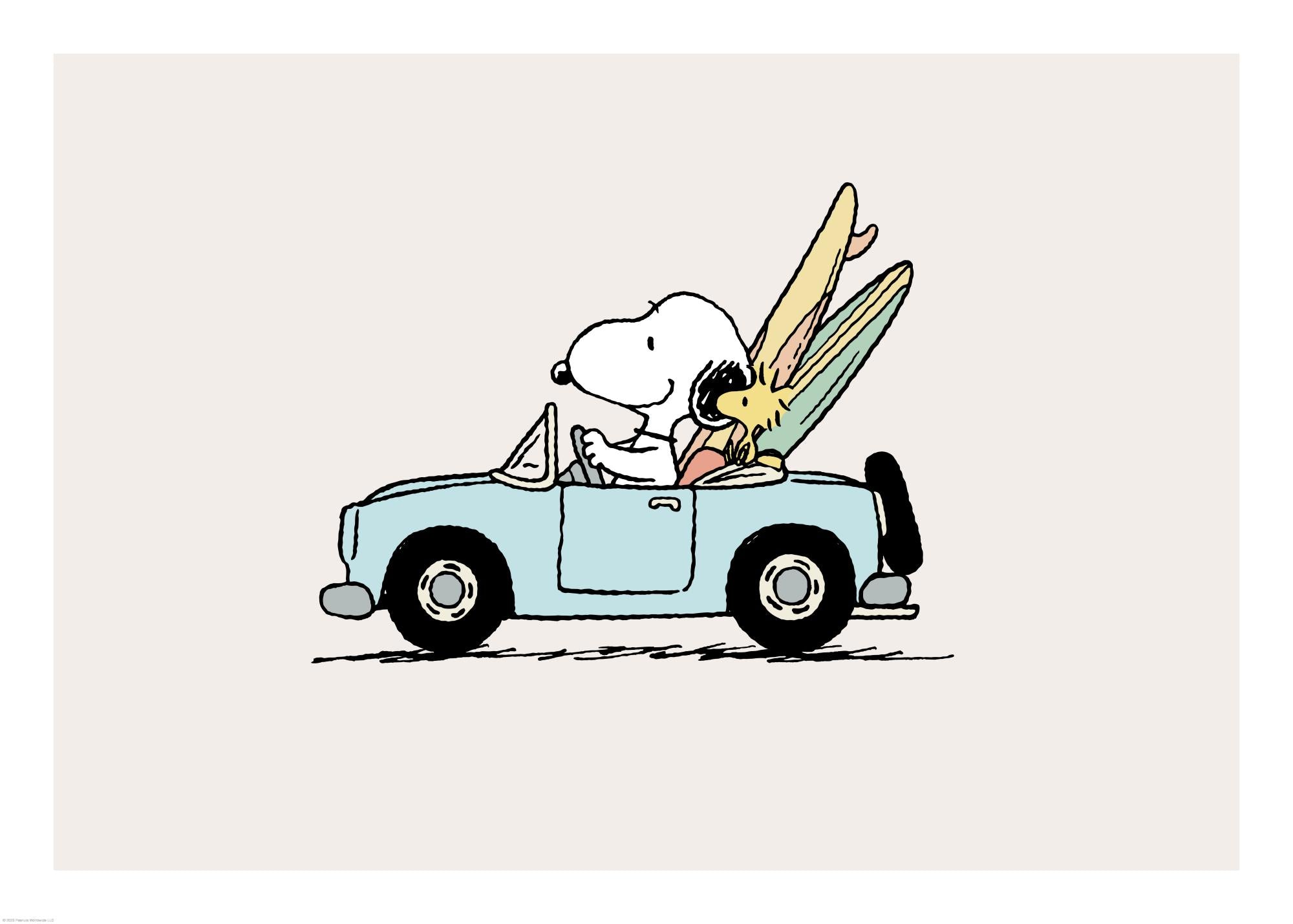 Snoopy Driving Print