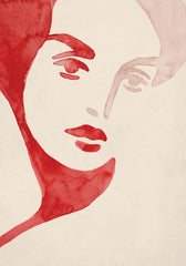 Lady in Red Print