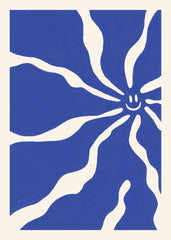 Happy Blue Flower Print