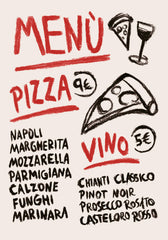 Pizza Vino Menu Print