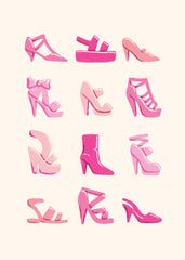 Pink Shoe Collection Print