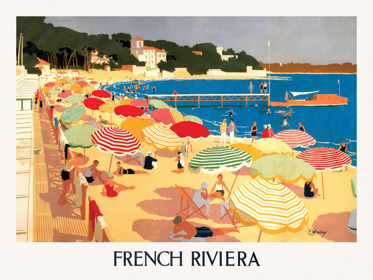 French Riviera Vintage Print