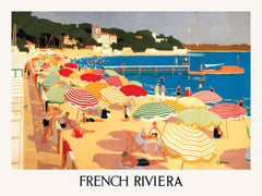 French Riviera Vintage Print