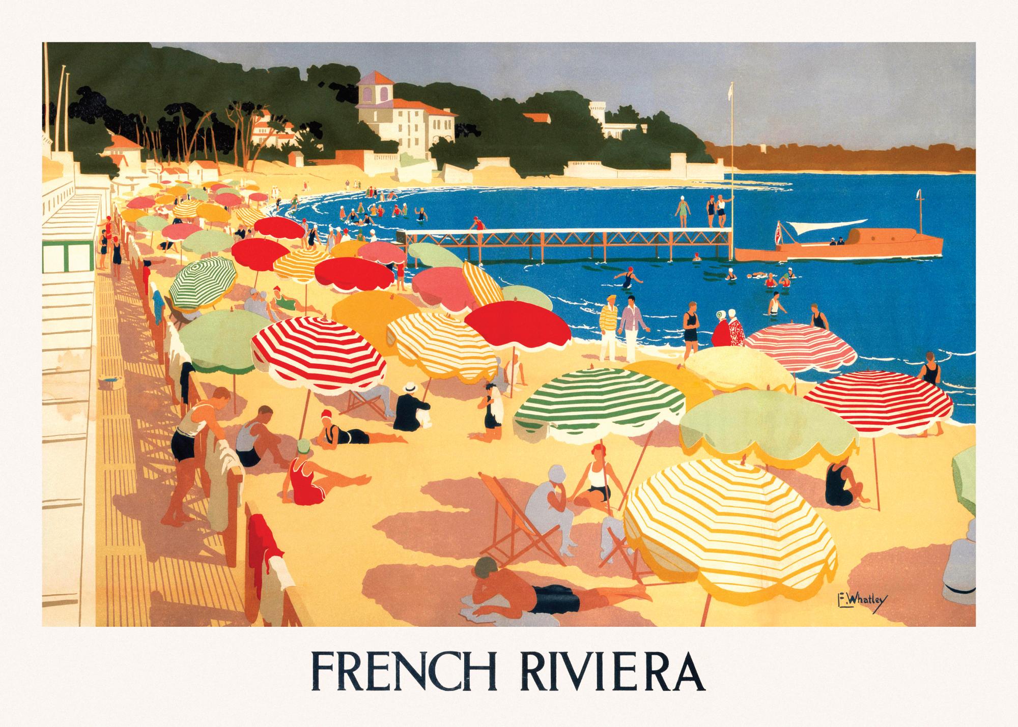French Riviera Vintage Print