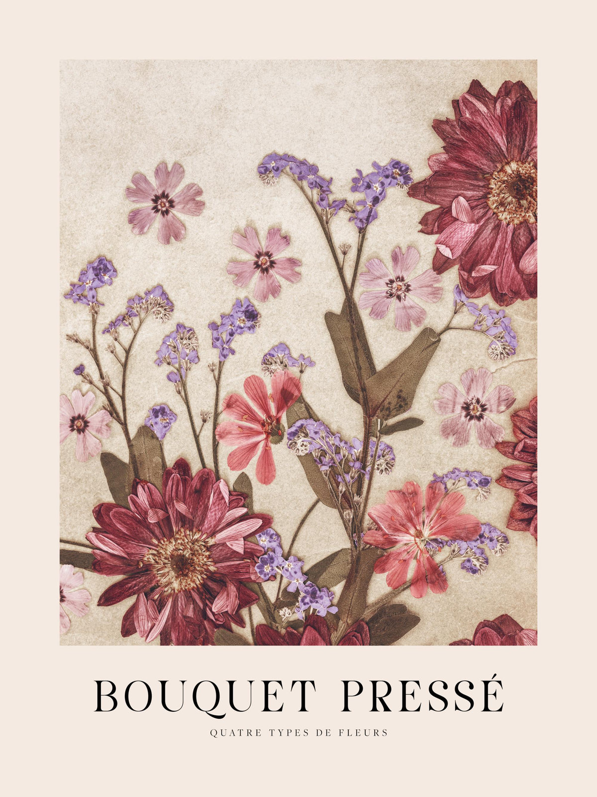 Vintage Pressed Bouquet Print