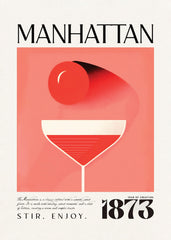 Vintage Manhattan Classic Recipe Print