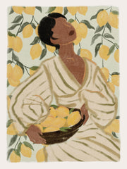 Woman in Citrus Garden Print