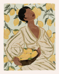 Woman in Citrus Garden Print