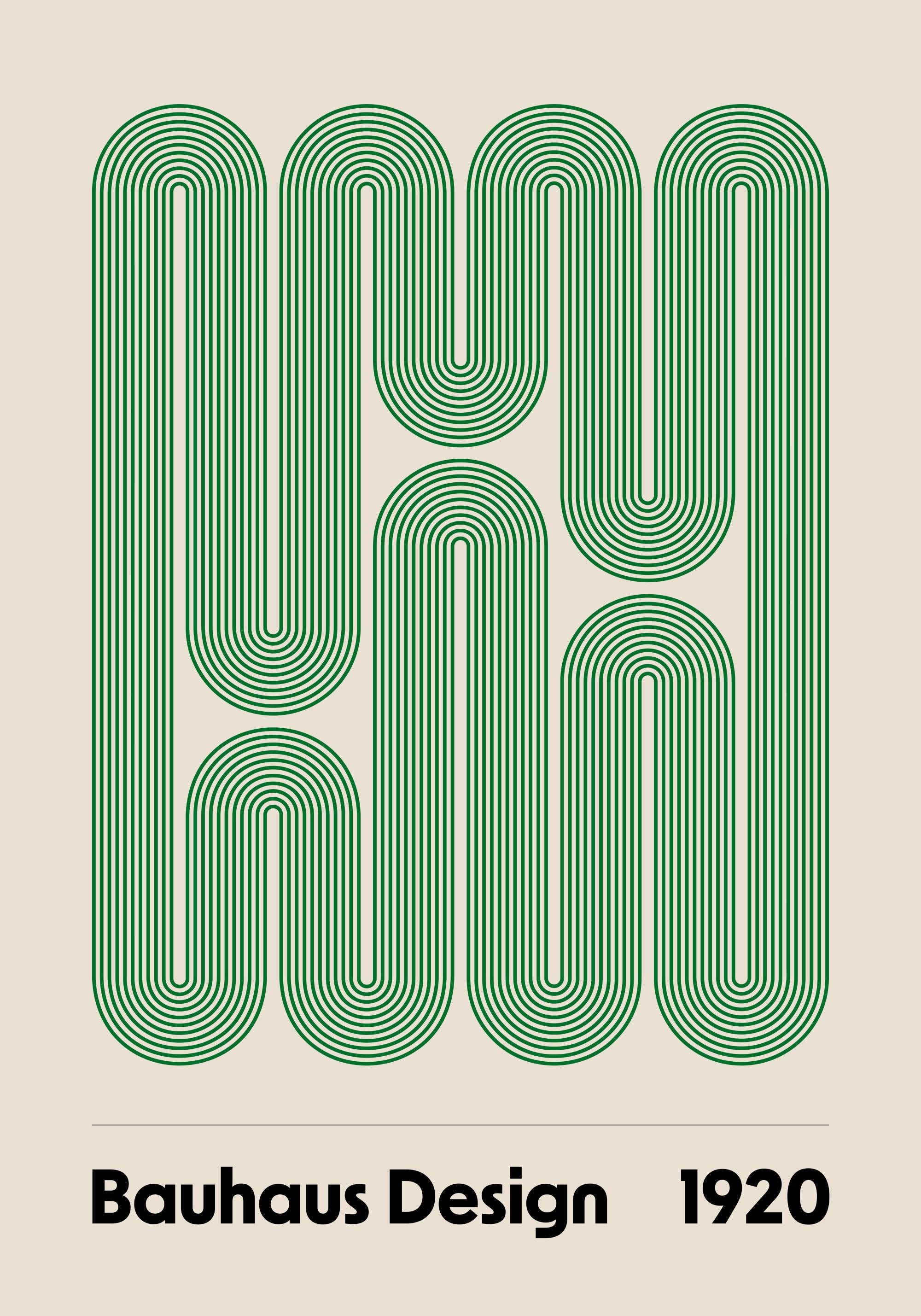 Bauhaus Design Swirls Print
