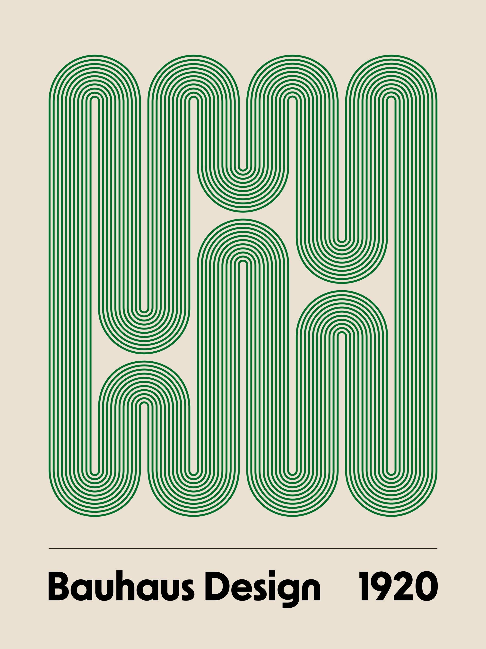 Bauhaus Design Swirls Print
