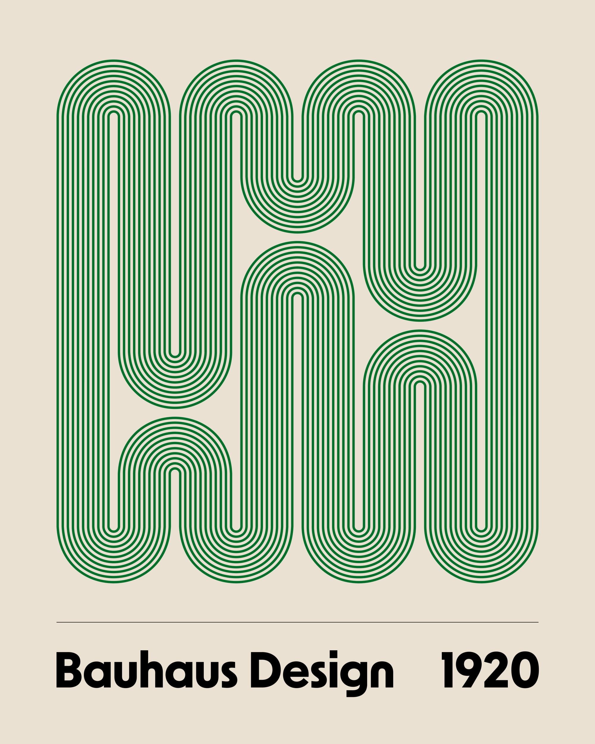 Bauhaus Design Swirls Print