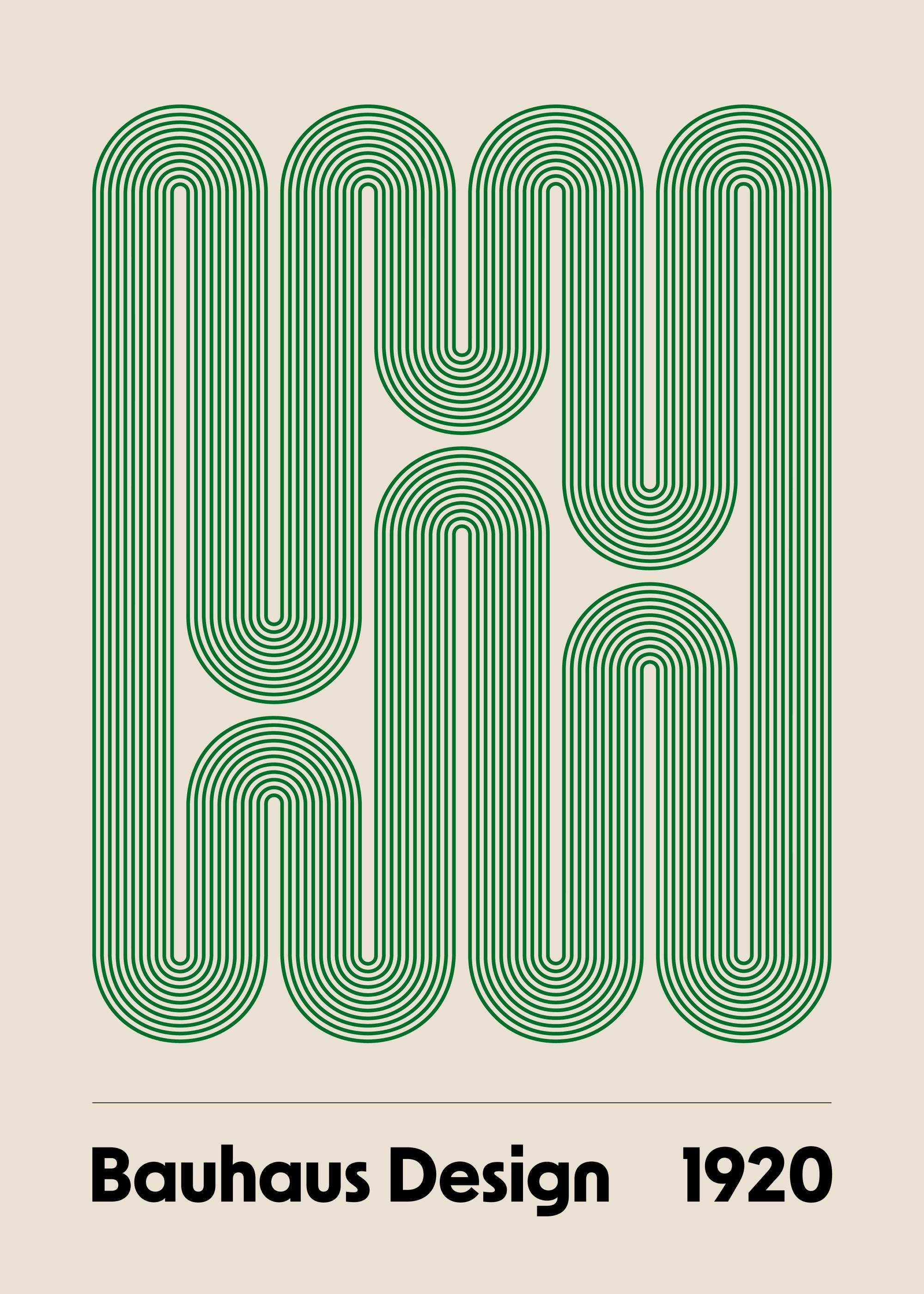 Bauhaus Design Swirls Print