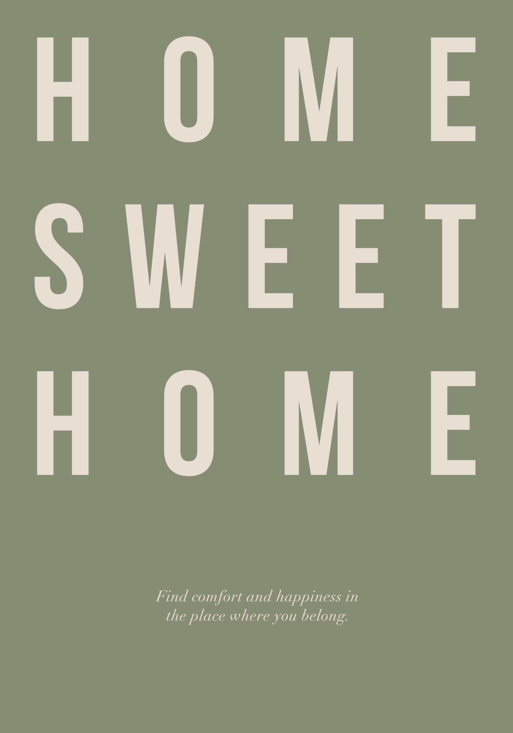 Home Sweet Home in Green Print