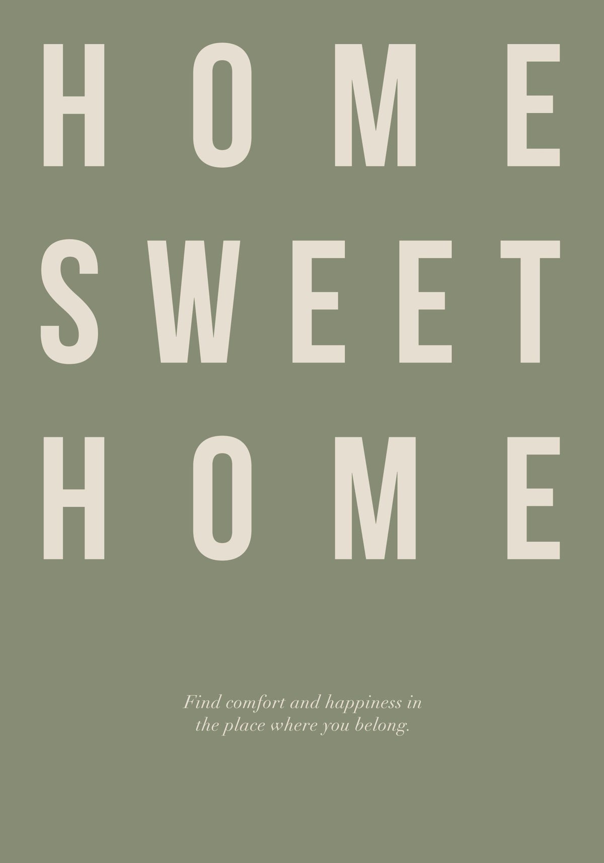 Home Sweet Home in Green Print
