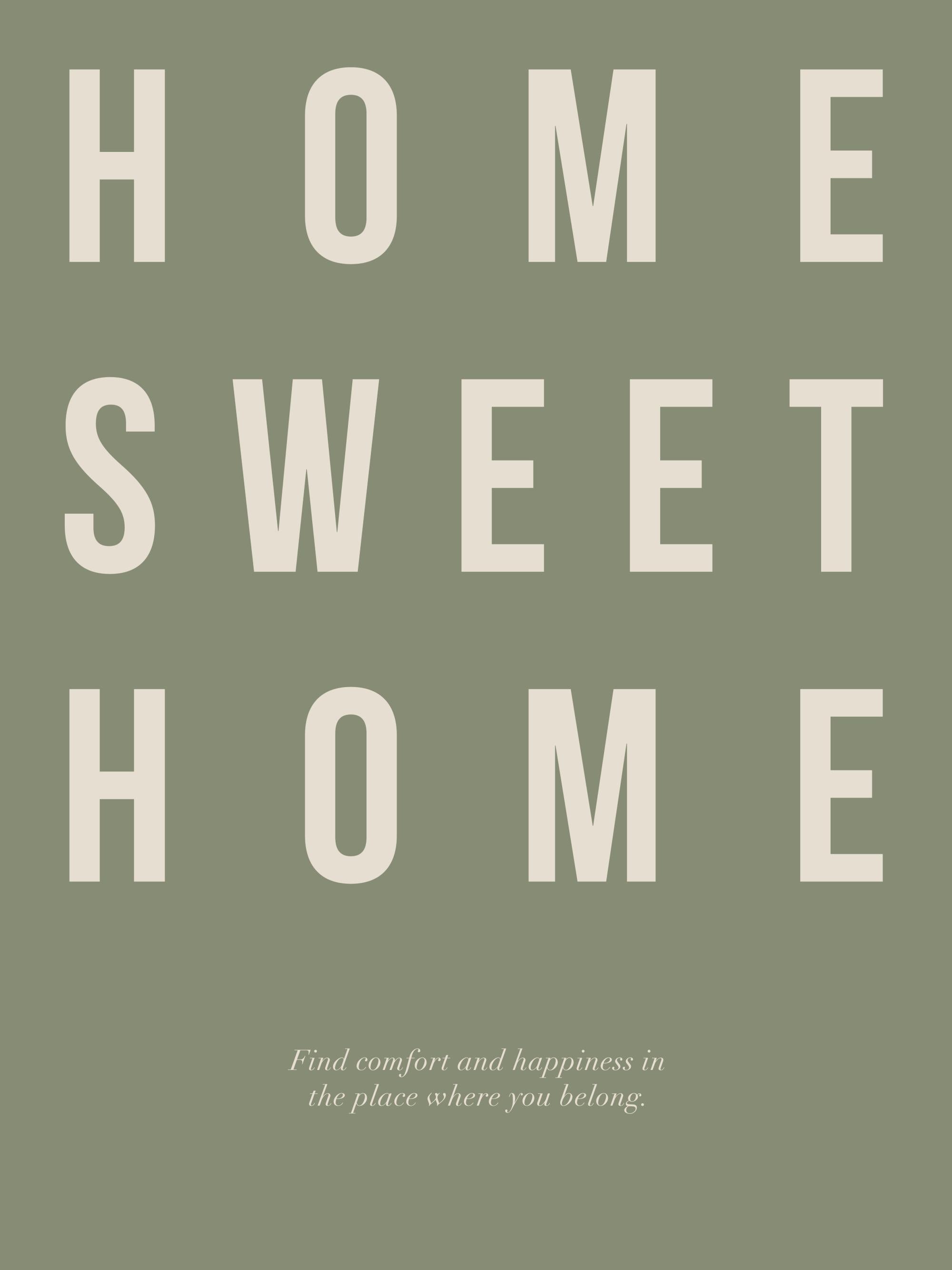 Home Sweet Home in Green Print