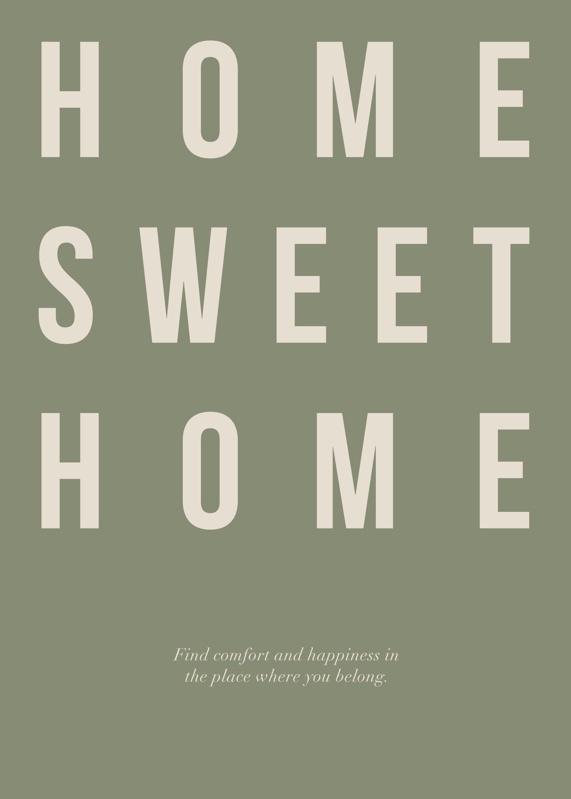 Home Sweet Home in Green Print