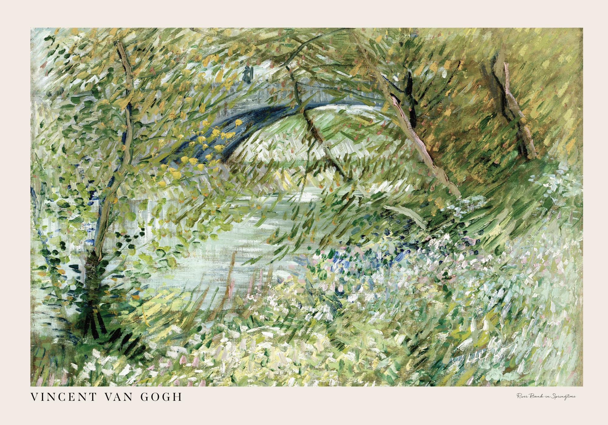 Van Gogh - River Bank in Springtime Landscape Print