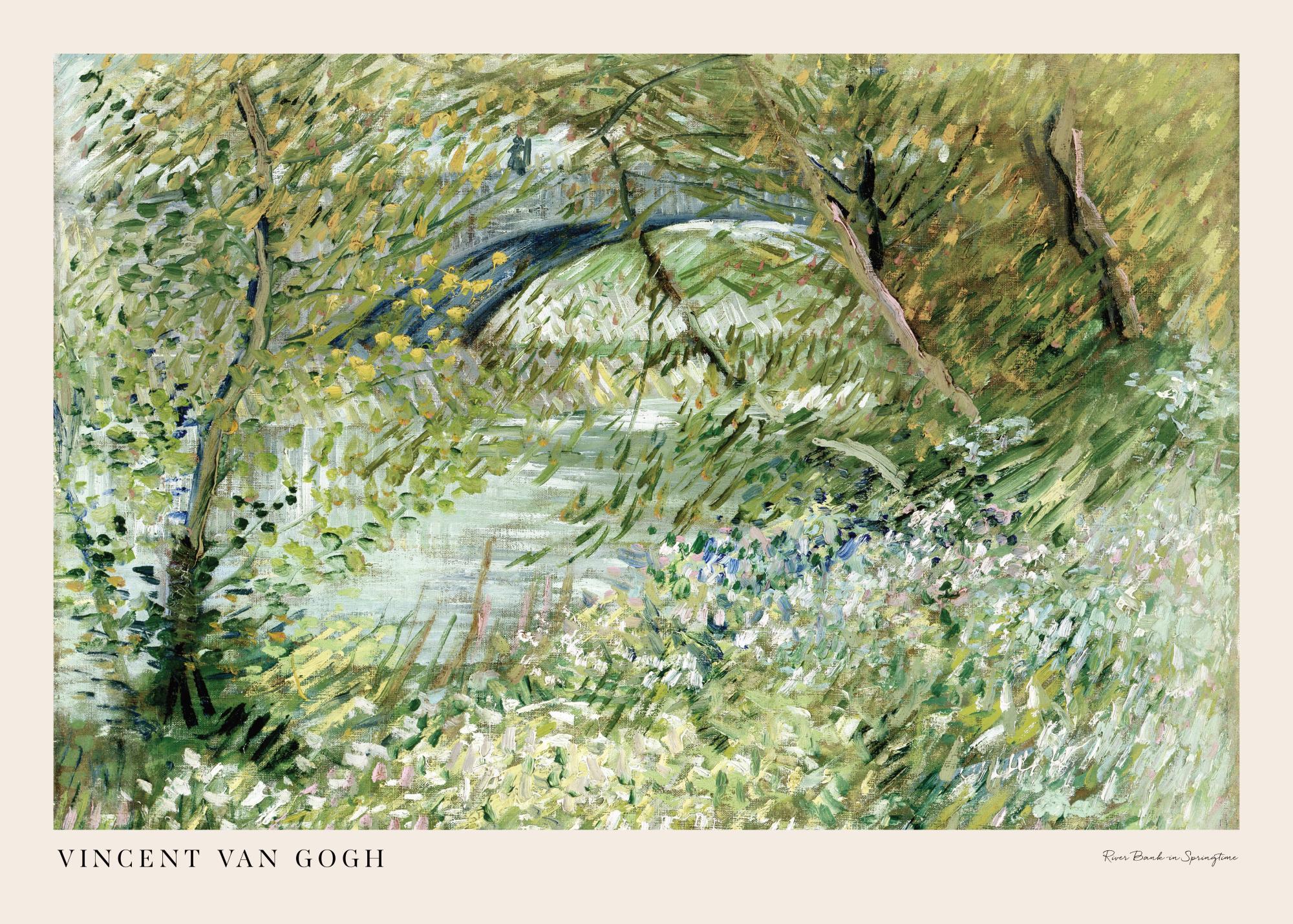Van Gogh - River Bank in Springtime Landscape Print