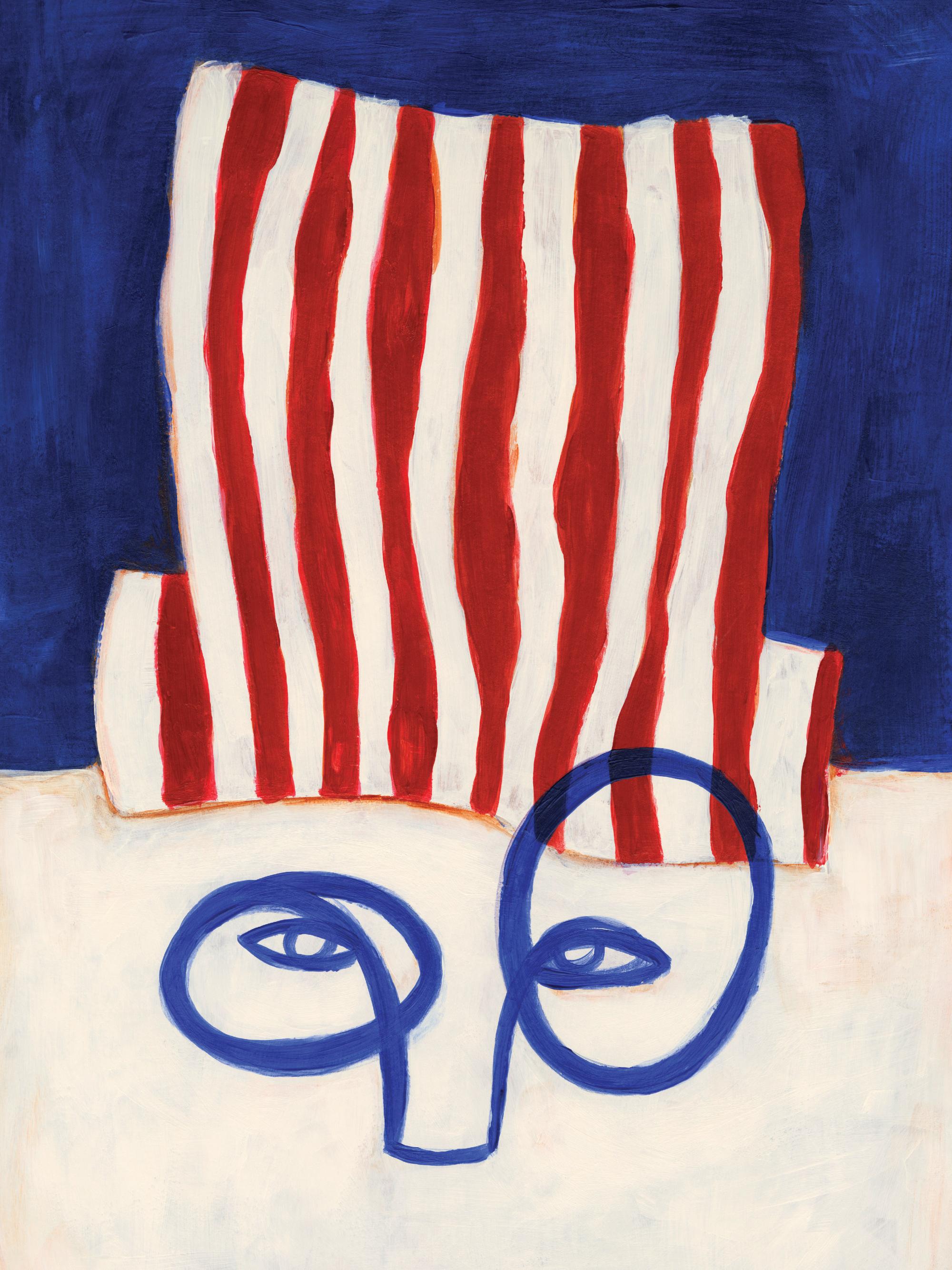 Figure In Glasses Print