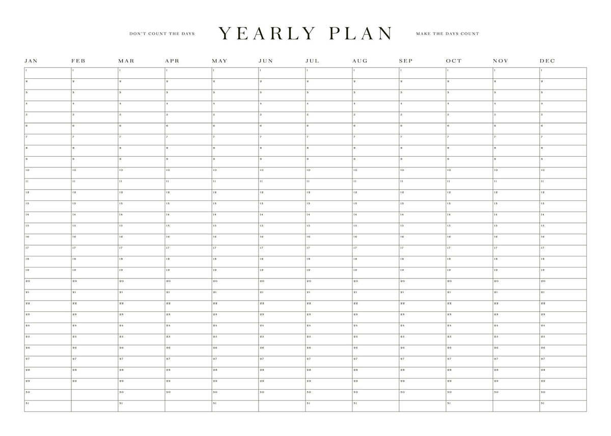 Yearly Planner Print