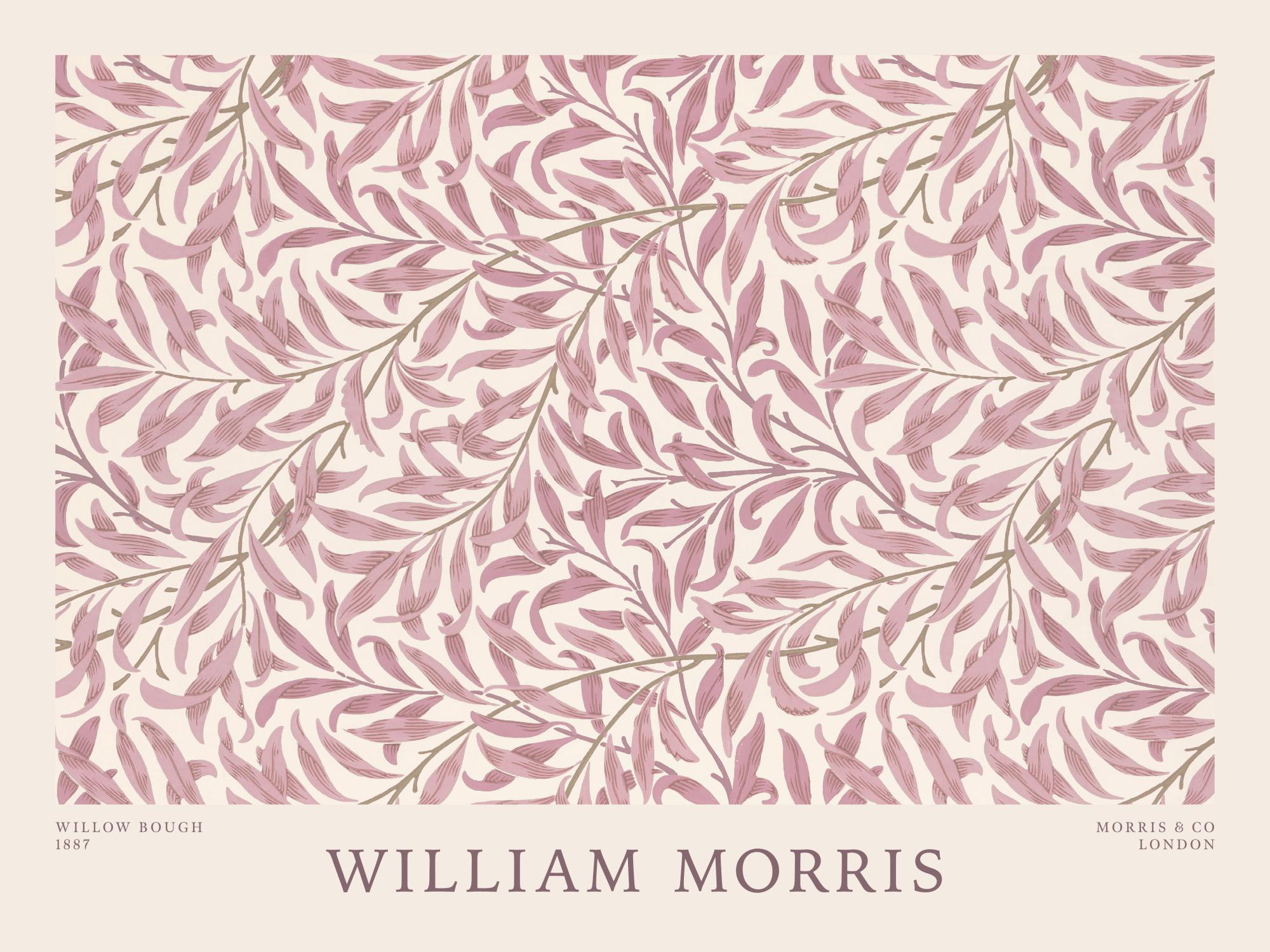 William Morris - Willow Bough Pink Landscape Print