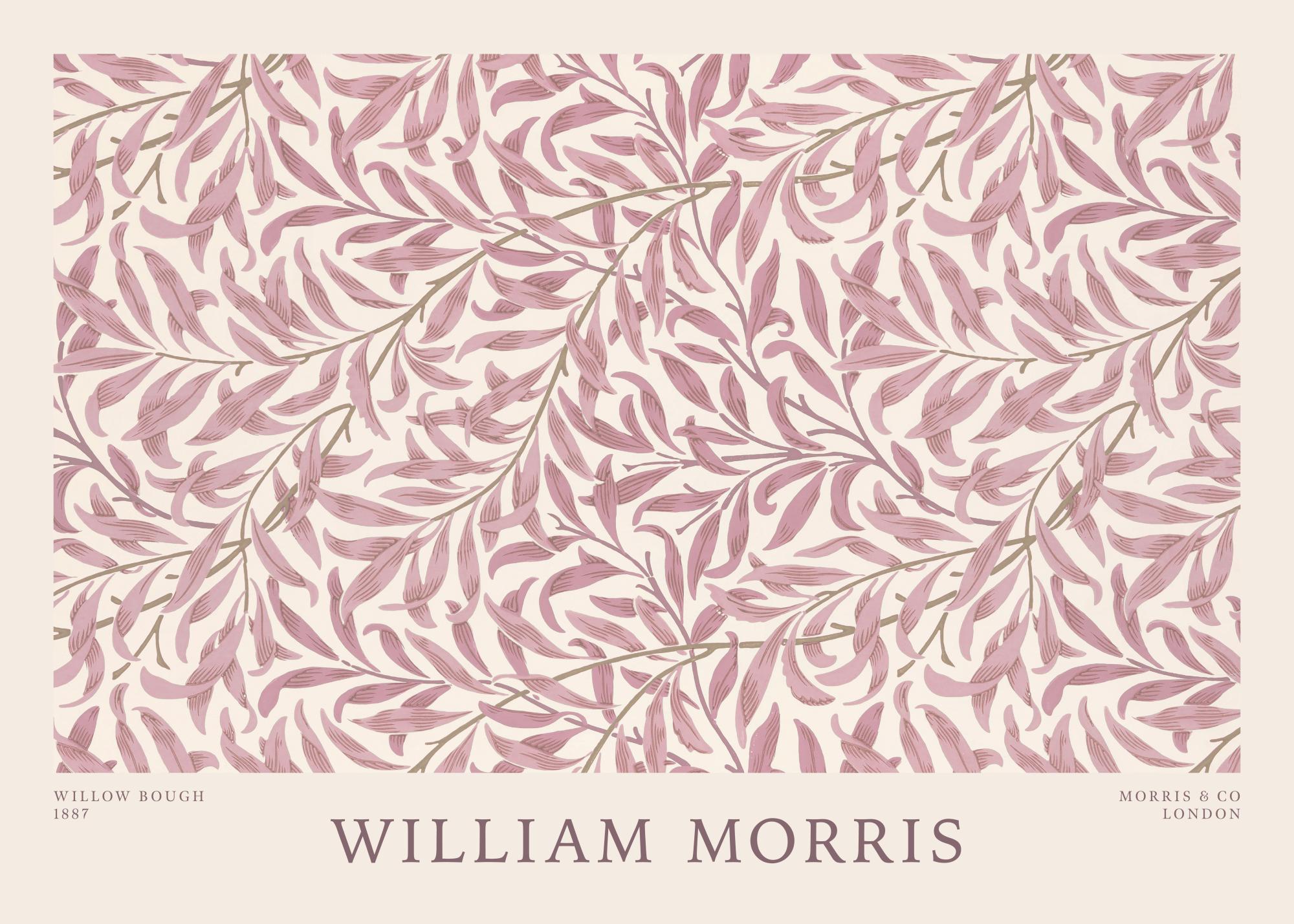 William Morris - Willow Bough Pink Landscape Print