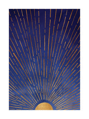 Kristian Gallagher - Twilight Blue and Metallic Gold Sunrise Print