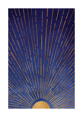 Kristian Gallagher - Twilight Blue and Metallic Gold Sunrise Print