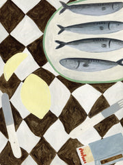 Isabelle Vandeplassche - Table Cloth with Matches  Print