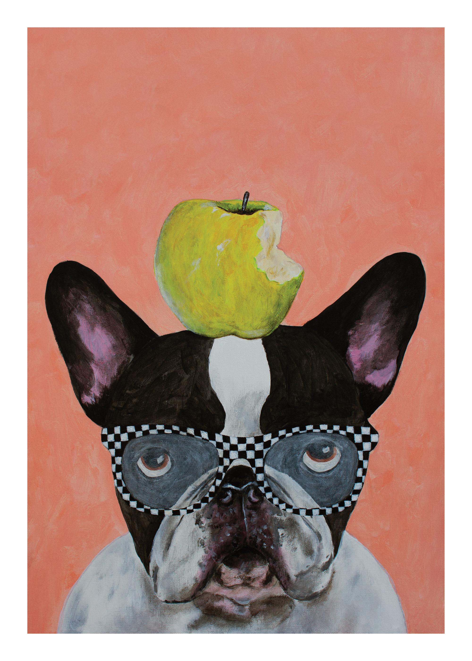Coco De Paris - French Bulldog with Apple Print