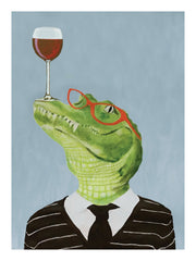 Coco De Paris - Alligator with Wine Glass Print