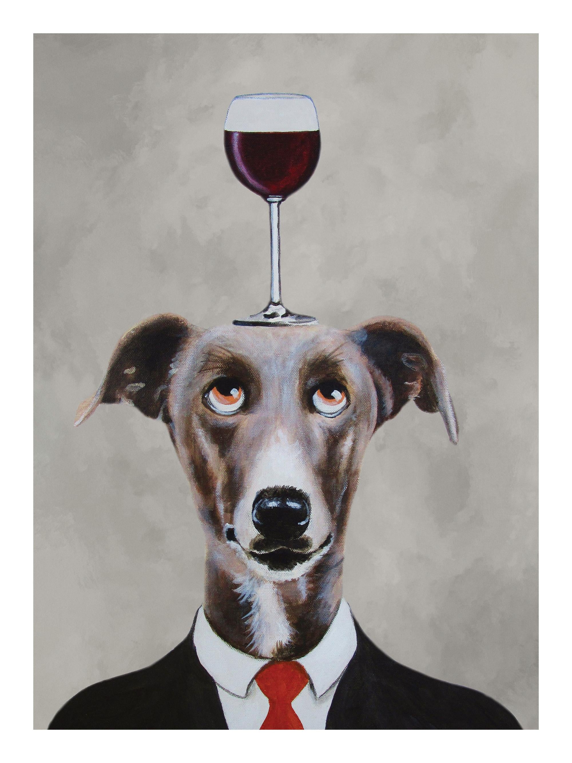Coco De Paris - Greyhound with Wine Glass Print