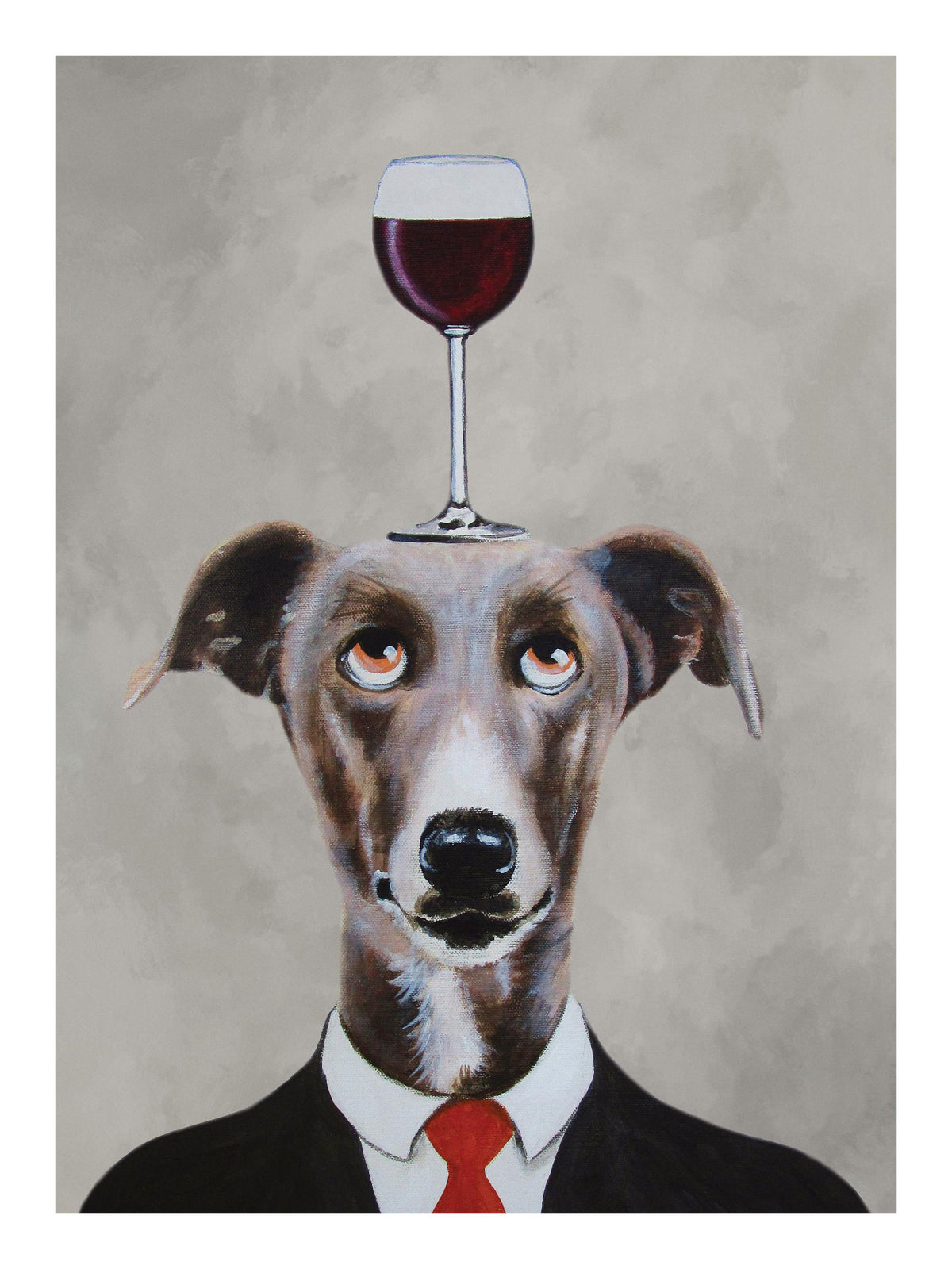 Coco De Paris - Greyhound with Wine Glass Print